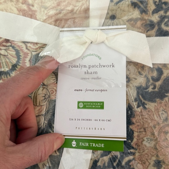 Pottery Barn Rosalyn Patchwork Quilted Cotton Euro Sham SINGLE - Picture 9 of 12